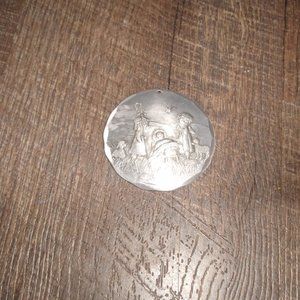 Natale aluminum ornament Christmas nativity 1994